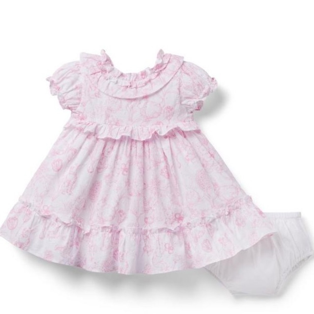 Janie & Jack baby bunny toile dress